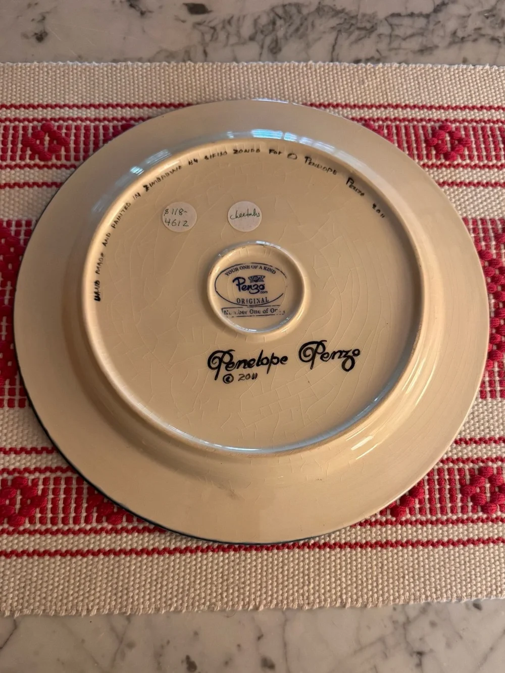 Penzo Zimbabwe handpainted plate. NWT